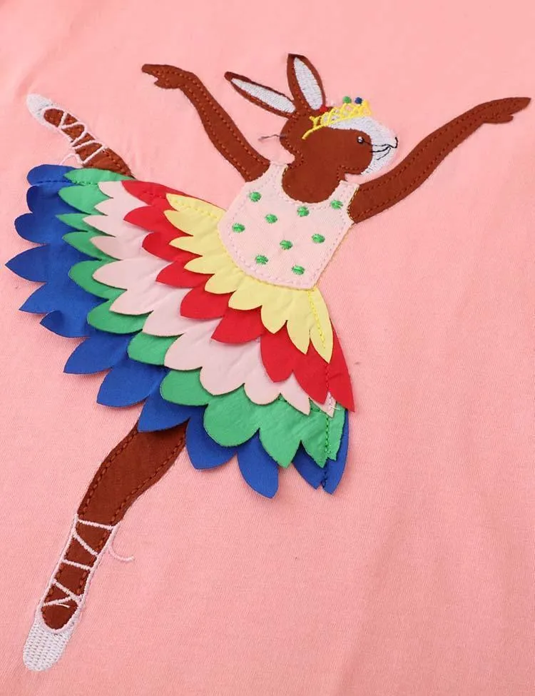 Easter Bunny Appliqué Long Sleeve Dress - Image 8