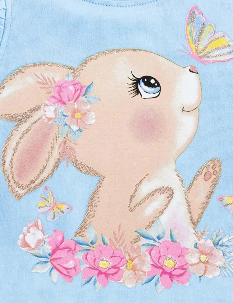 Rabbit Butterfly Printed T-shirt - Image 3