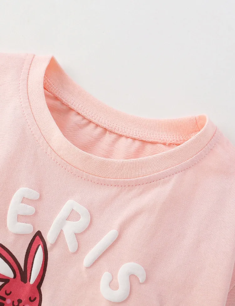 Rabbit&Mouse Printed T-shirt Set - Image 2