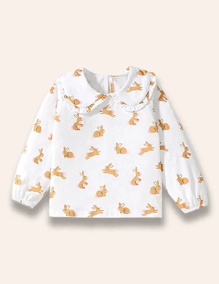 Rabbit Printed Long Sleeve T-Shirt Set - Image 2