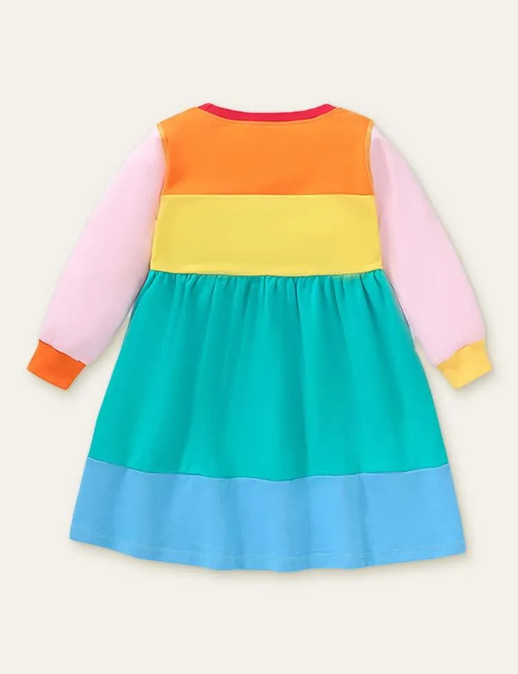 Rainbow Embroidered Long Sleeve Dress - Image 2