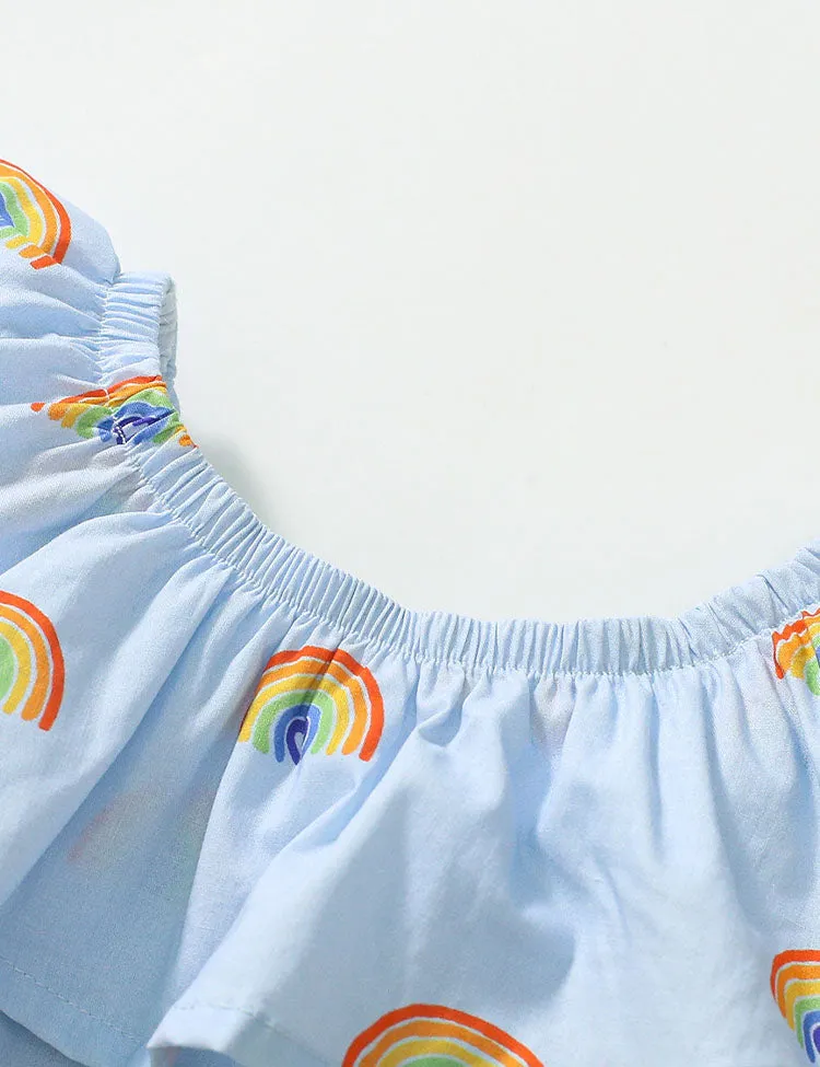 Rainbow Full Printed Striped Dress - Image 2