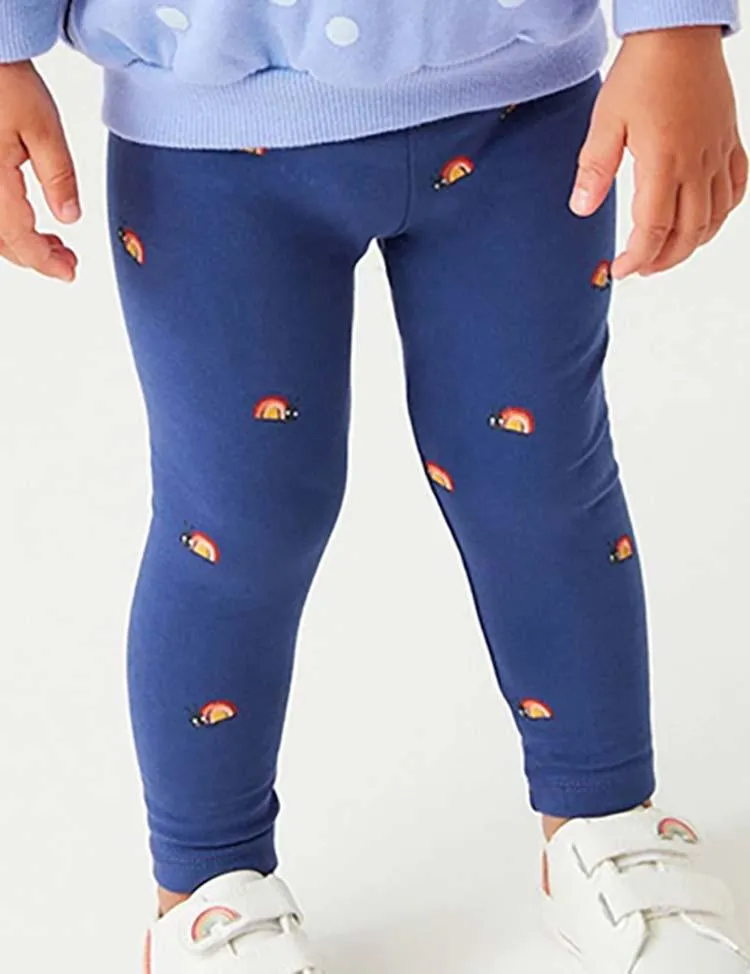 Rainbow Ladybug Appliqué Sweatshirt + Ladybug Printed Leggings - Image 3