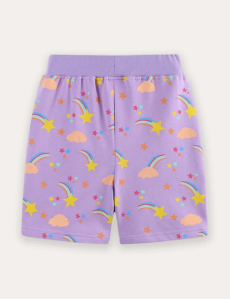 Rainbow Printed Cotton Shorts - Image 2