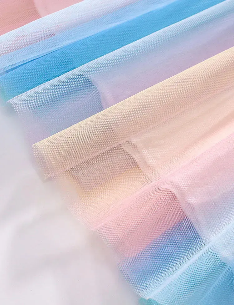 Rainbow Printed Tulle Dress - Image 4