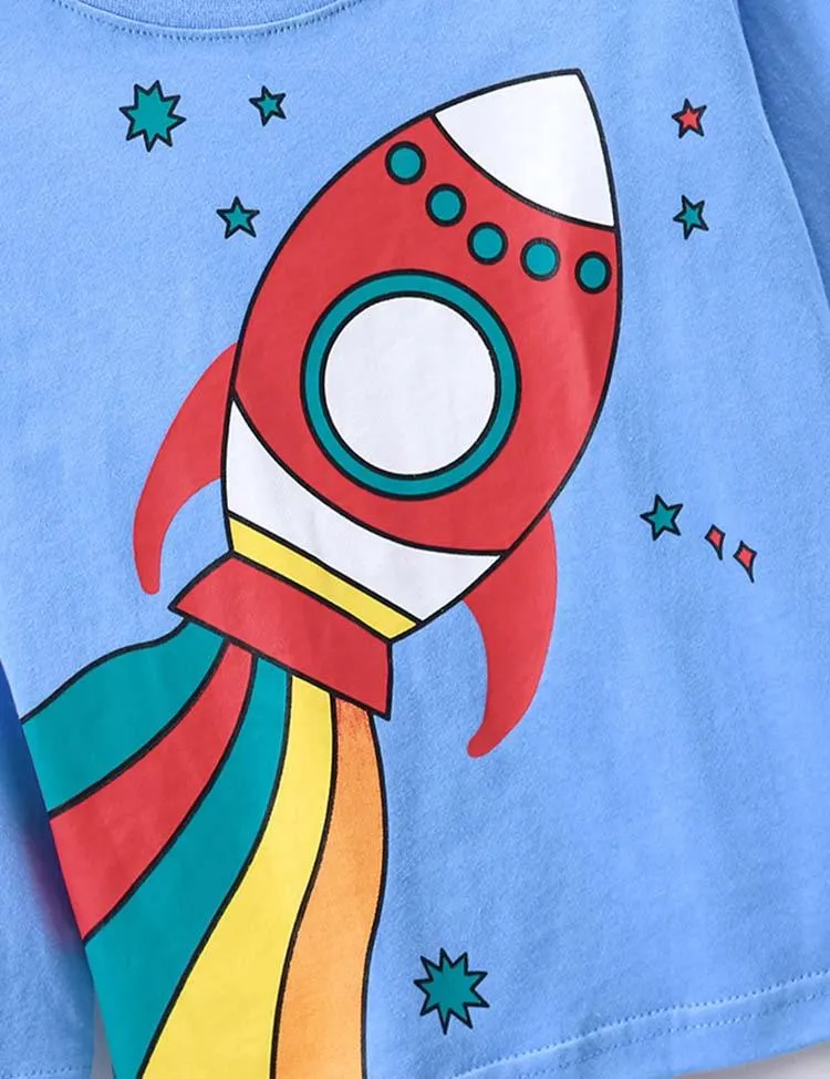 Rainbow Rocket Printed Long Sleeve T-shirt - Image 2