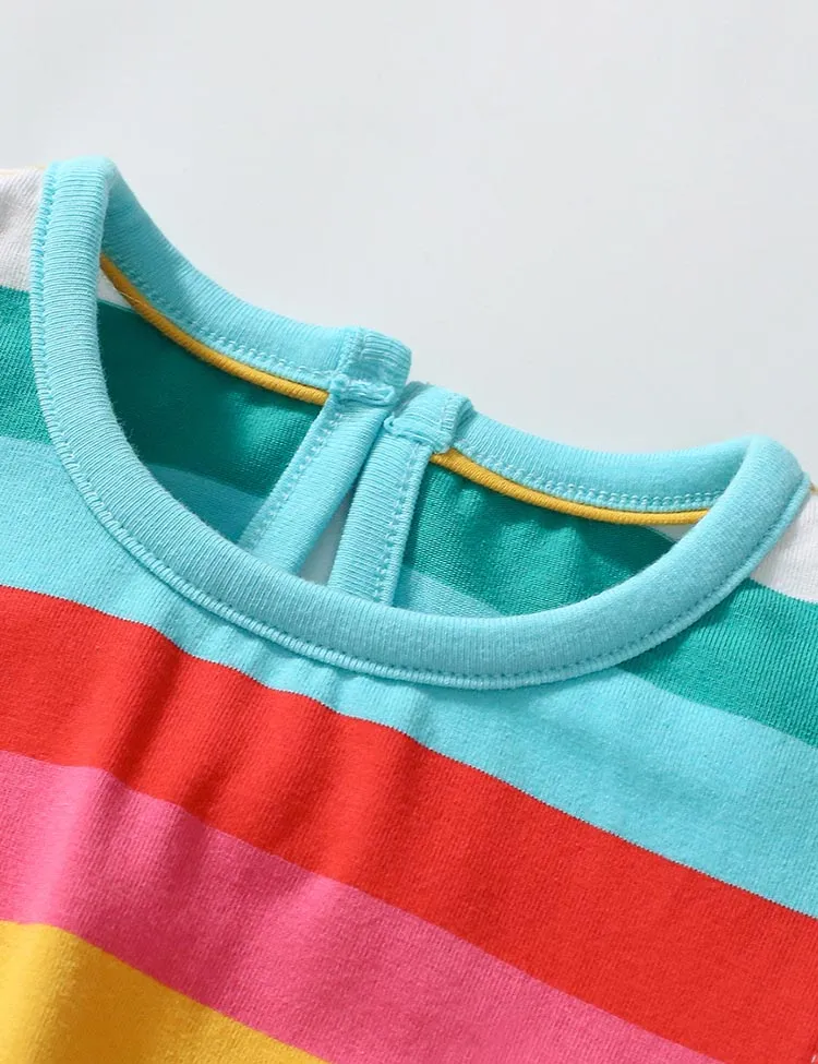 Rainbow Striped Sleeveless Dress - Image 3