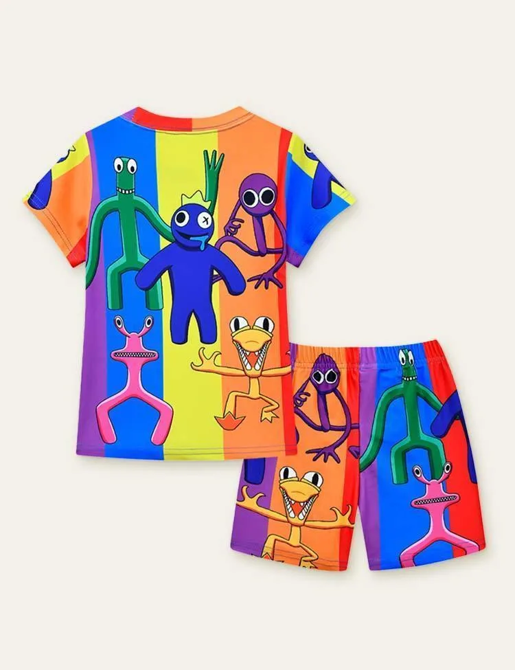 Rainbow Swim Suit + Cap - Image 3