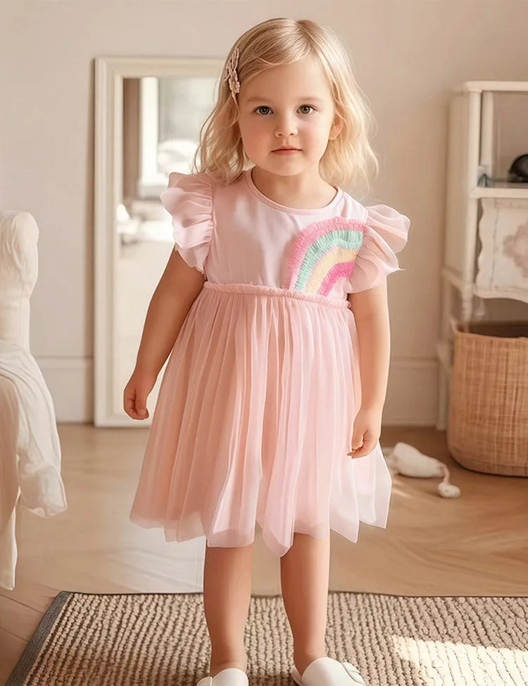 Rainbow Tulle Ruffled Dress - Image 4