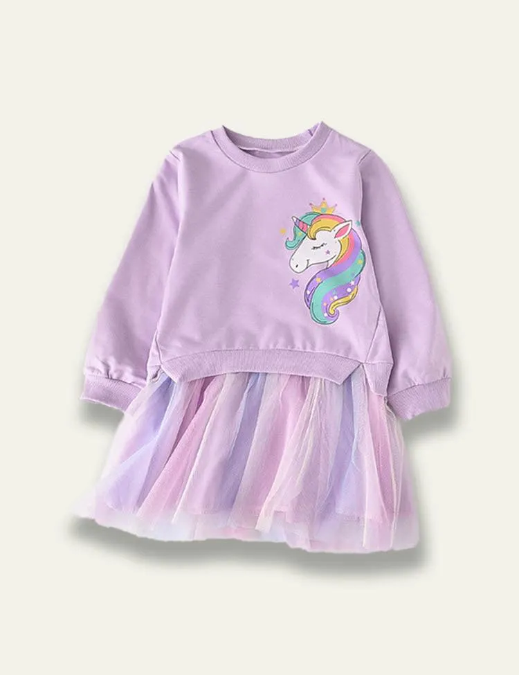 Rainbow Tulle Skirt Unicorn Sweatshirt - Image 2
