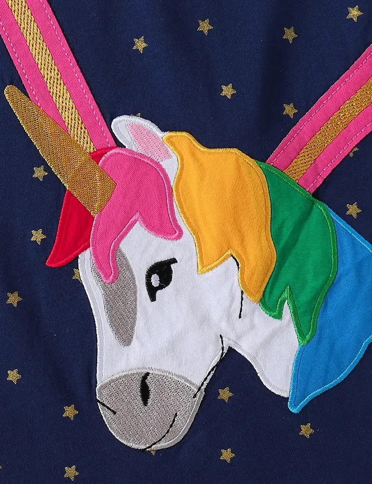Rainbow Unicon Appliqué Dress - Image 3