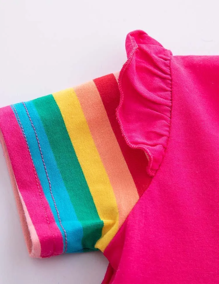 Rainbow Unicorn Appliqué Dress - Image 7