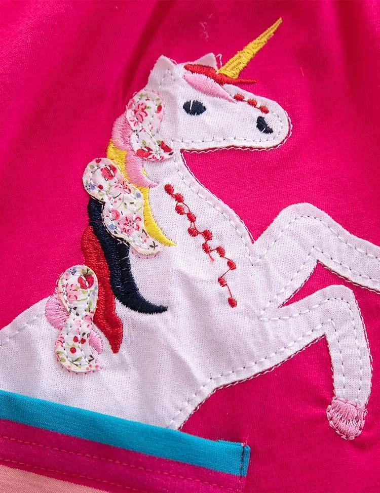 Rainbow Unicorn Appliqué Dress - Image 8