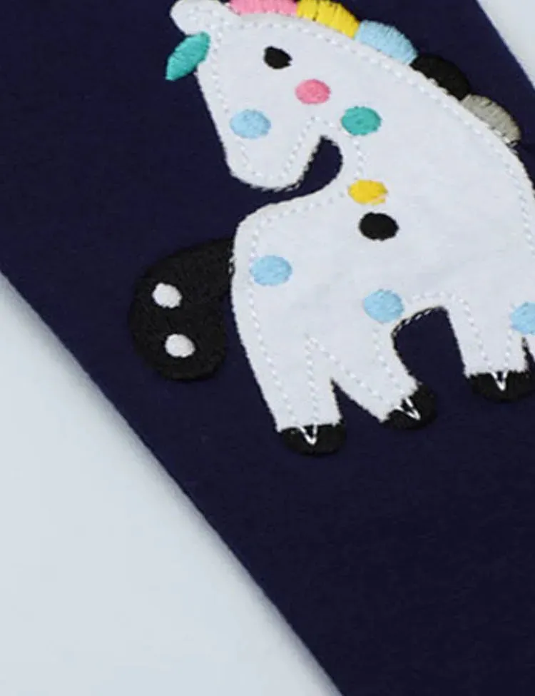 Rainbow Unicorn Appliqué Leggings - Image 2