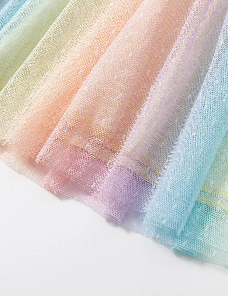 Rainbow Unicorn Appliqué Tulle Dress - Image 4