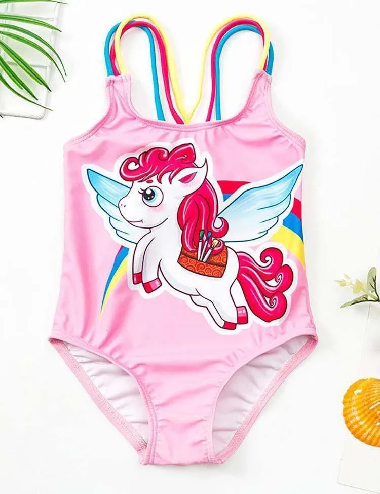 Rainbow Unicorn One-Piece Swimsuit - Image 2