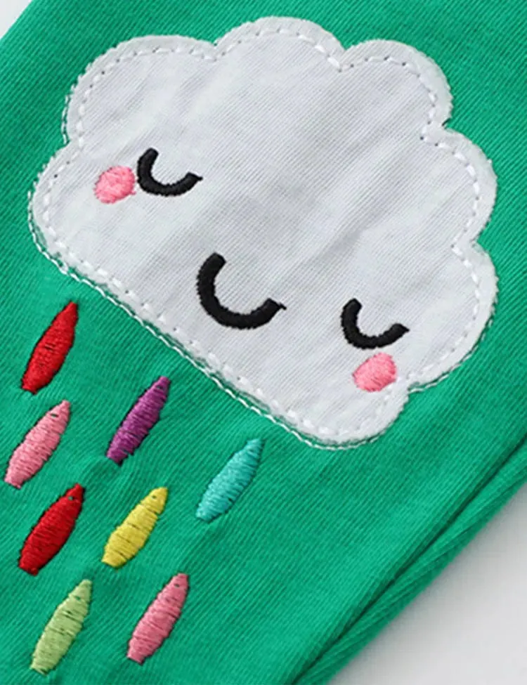Rainy Cloud Appliqué Leggings - Image 2