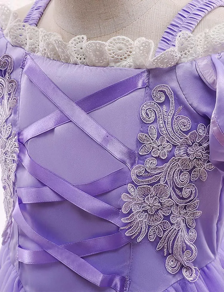Rapunzel Tulle Embroidered Princess Party Dress - Image 2