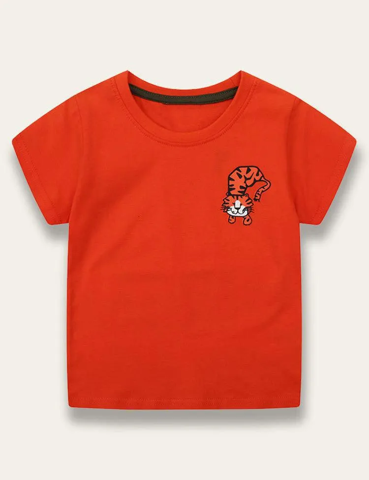 Red Tiger Print T-shirt