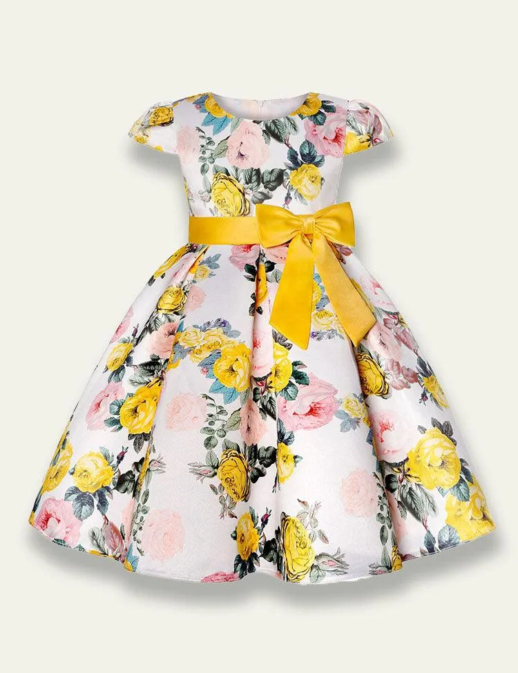 Retro Printed Party Dress - Image 3