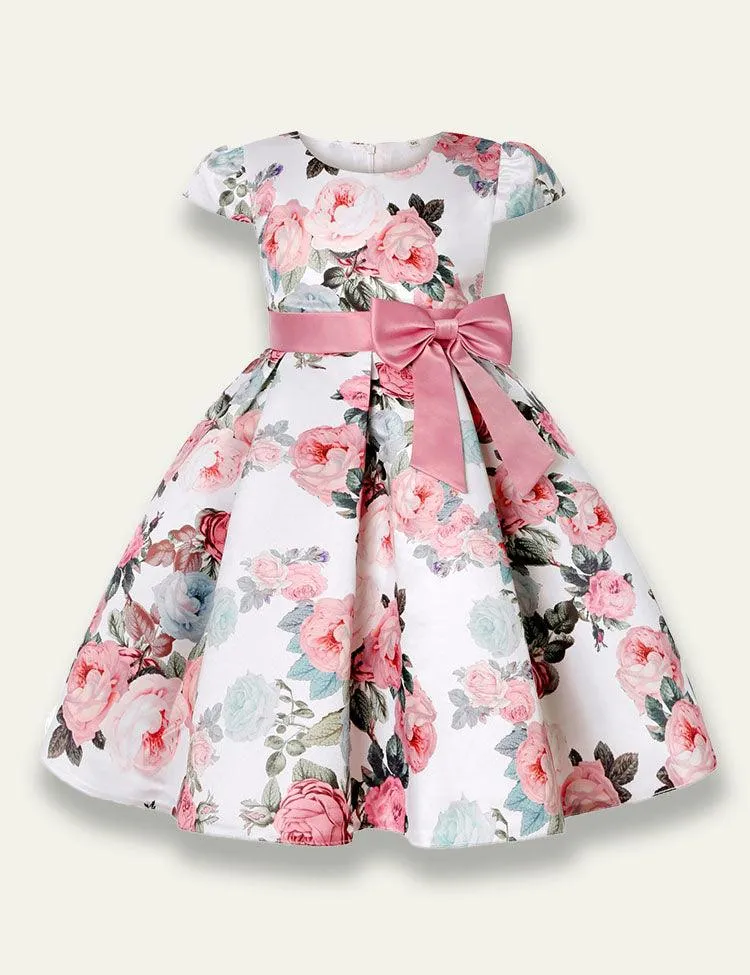Retro Printed Party Dress - Image 4