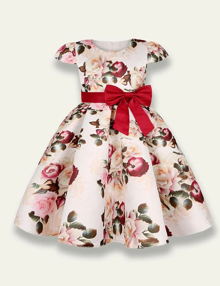 Retro Printed Party Dress - Image 5