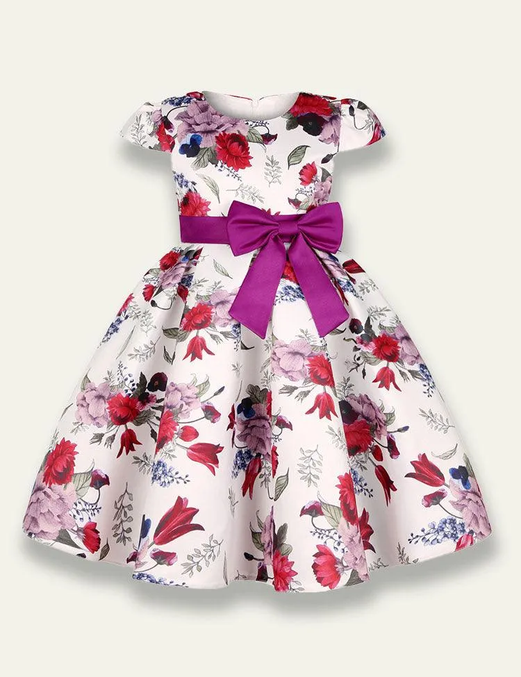Retro Printed Party Dress - Image 7