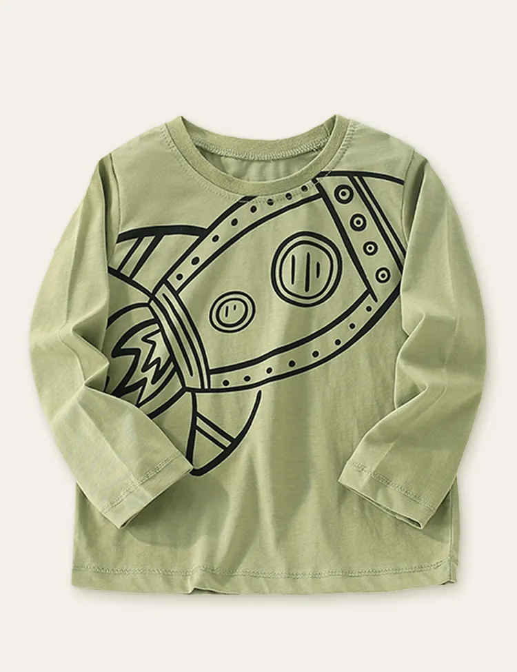 Rocket Printed Long Sleeve T-shirt - Image 2