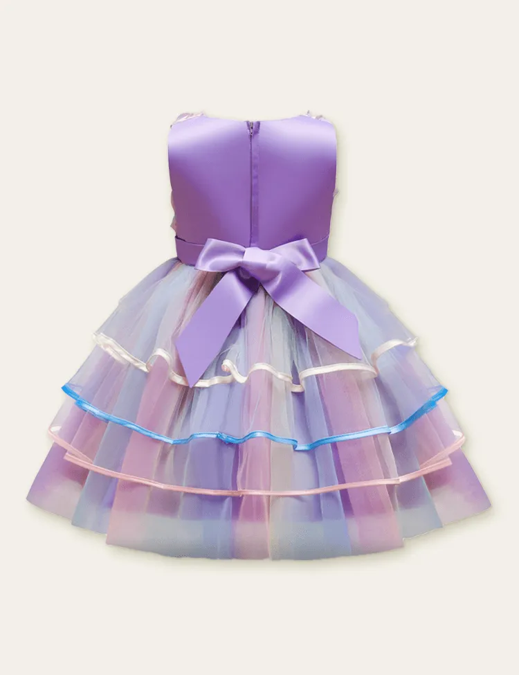 Rose Dream Bow Mesh Party Dress - Image 6