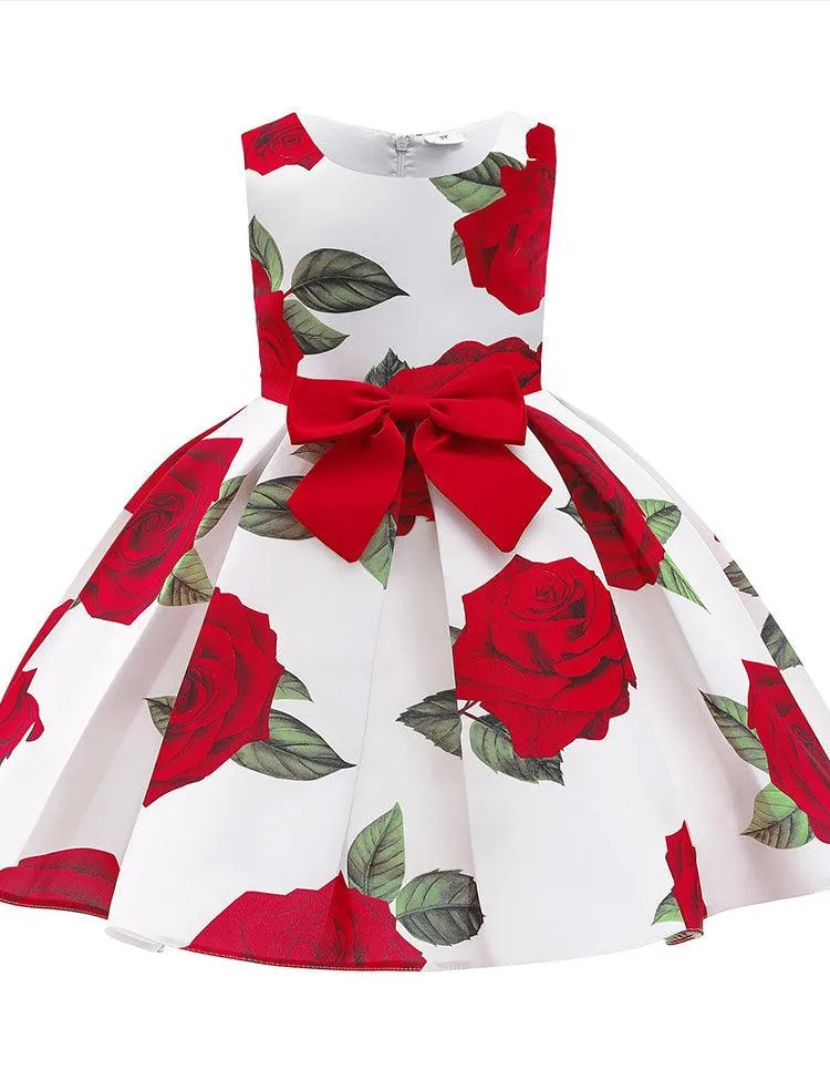 Rose Printed Party Dress - Image 2