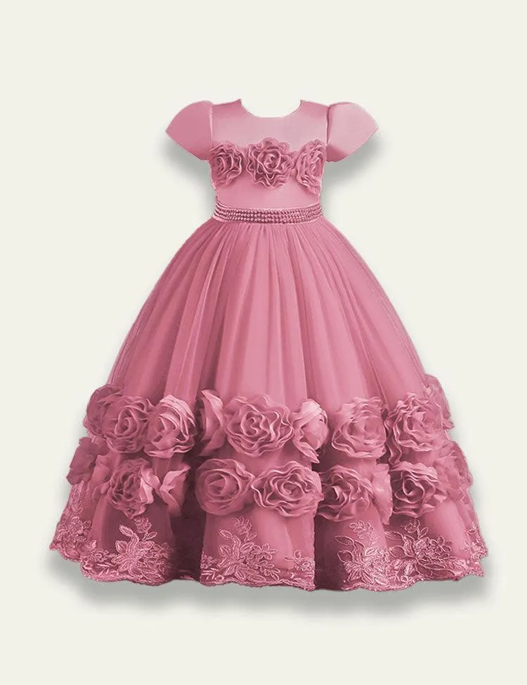 Rose Fluffy Party Dress - Image 2