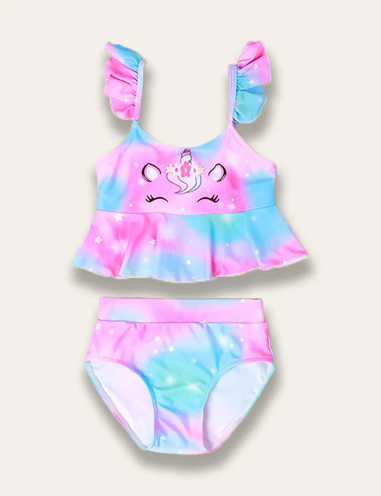 Ruffled Colorful Unicorn Swimsuit - Image 3