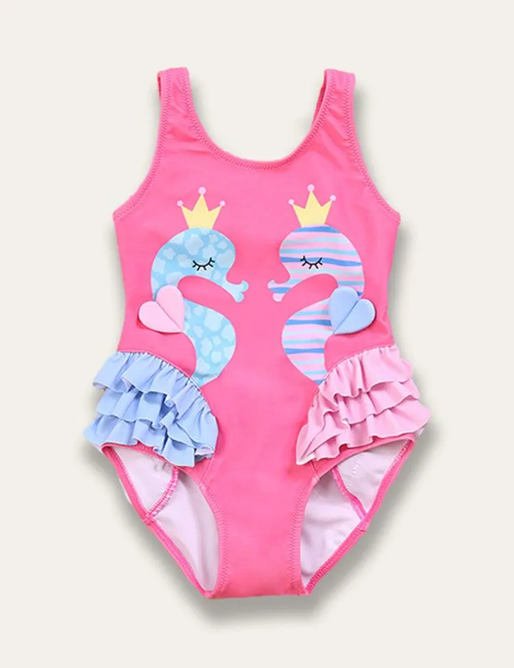 Ruffled Flamingo Print Swimsuit - Image 4