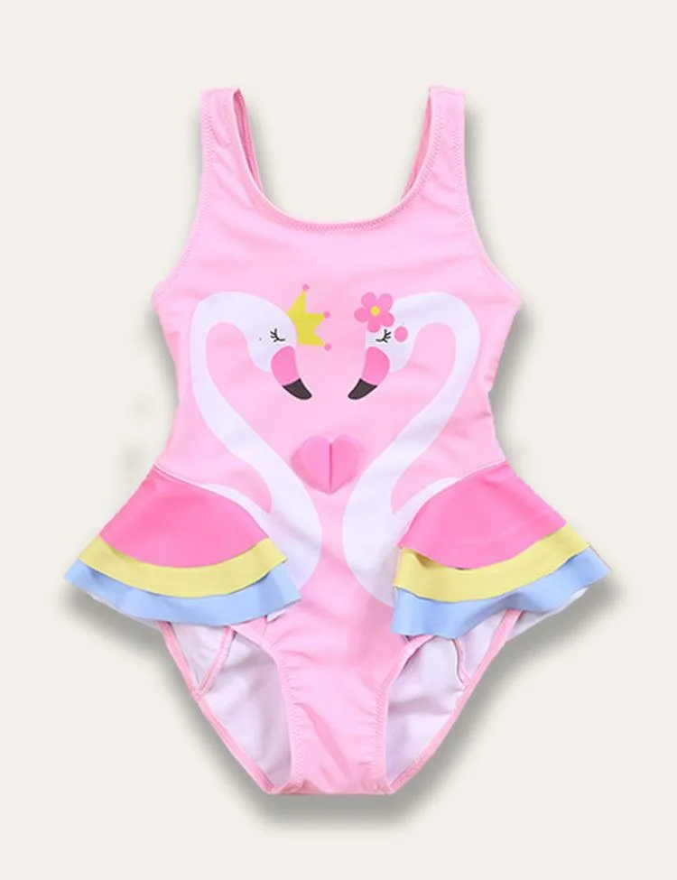 Ruffled Flamingo Print Swimsuit - Image 8