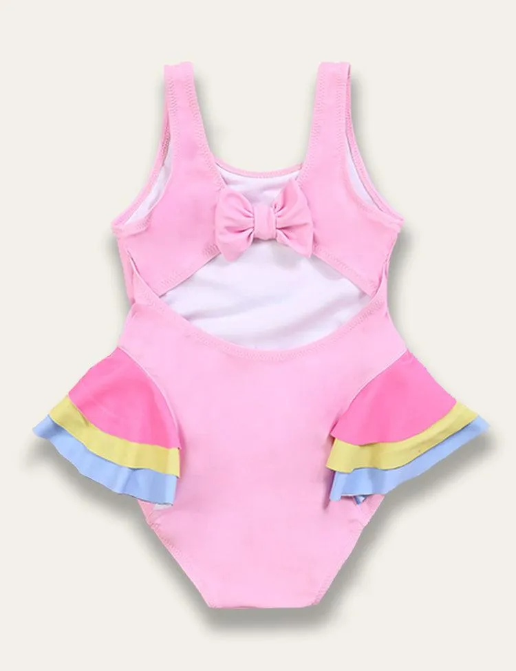 Ruffled Flamingo Print Swimsuit - Image 9
