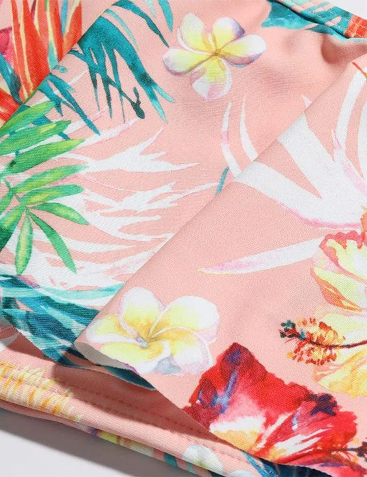 Ruffled Floral Split Swimsuit - Image 2