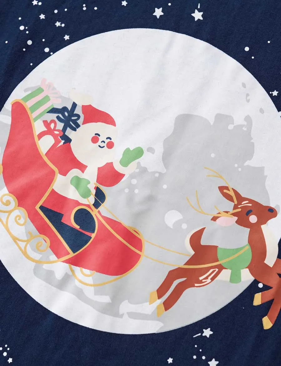 Santa Reindeer Print Long Sleeve T-Shirt - Image 3
