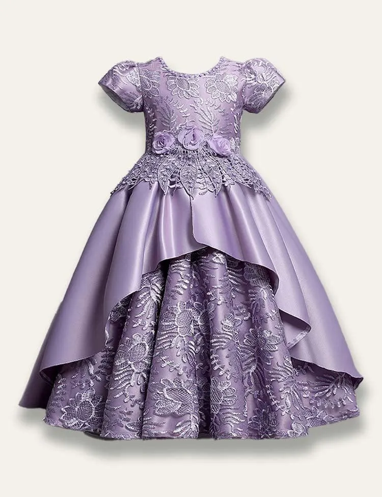 Satin Embroidered Princess Party Dress