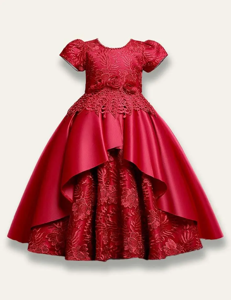 Satin Embroidered Princess Party Dress - Image 2