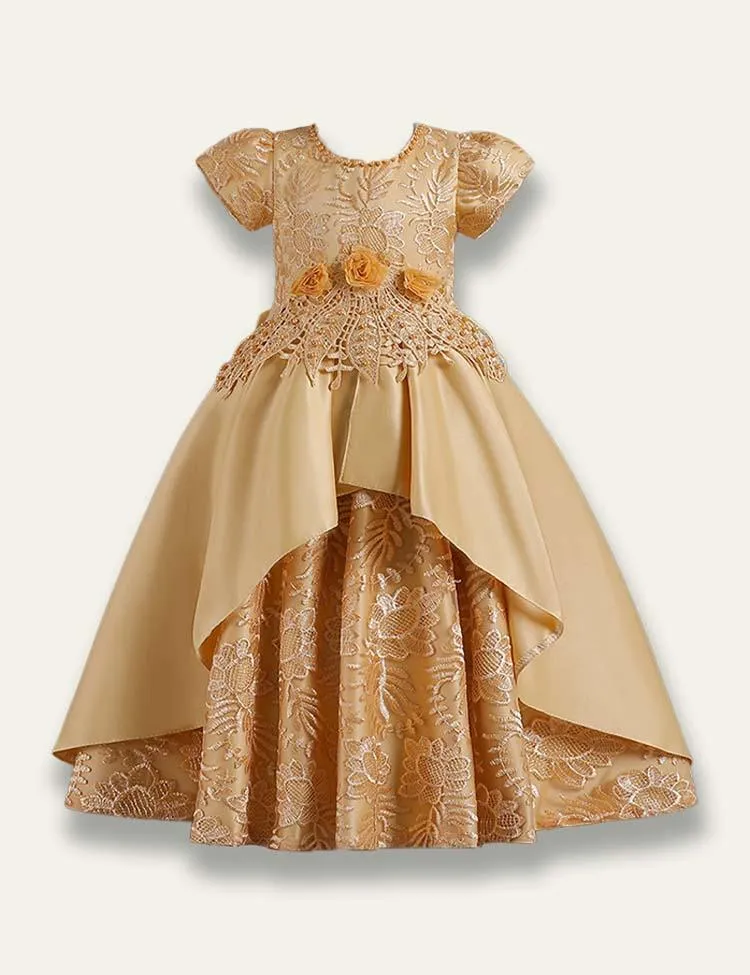 Satin Embroidered Princess Party Dress - Image 6