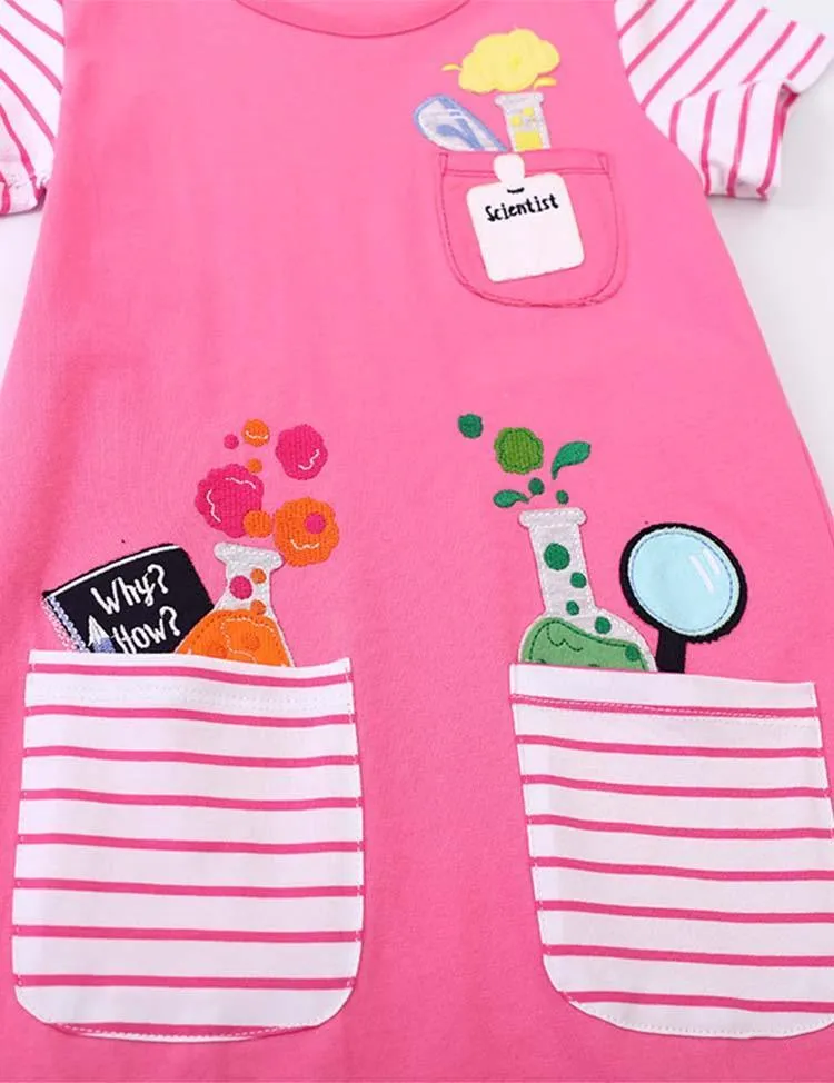 Scientist Appliqué Striped Dress - Image 4