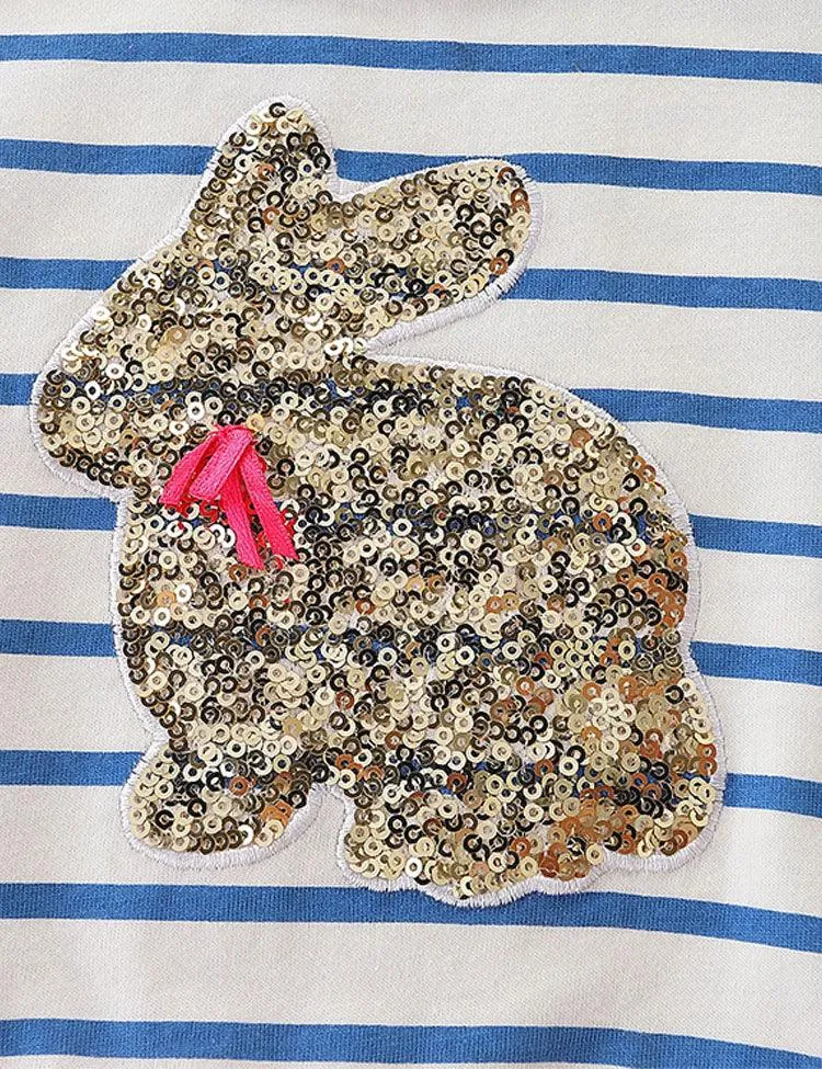 Sequin Rabbit Long Sleeved Mesh Dress - Image 3