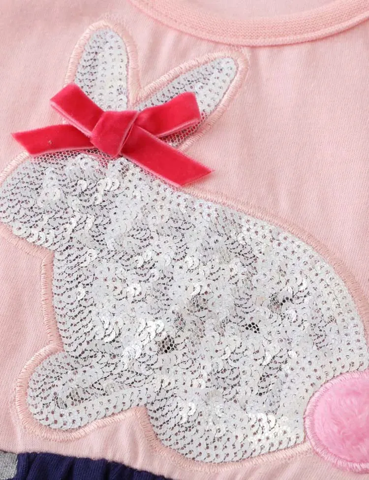 Sequined Bunny Heart Dotted Dress - Image 2