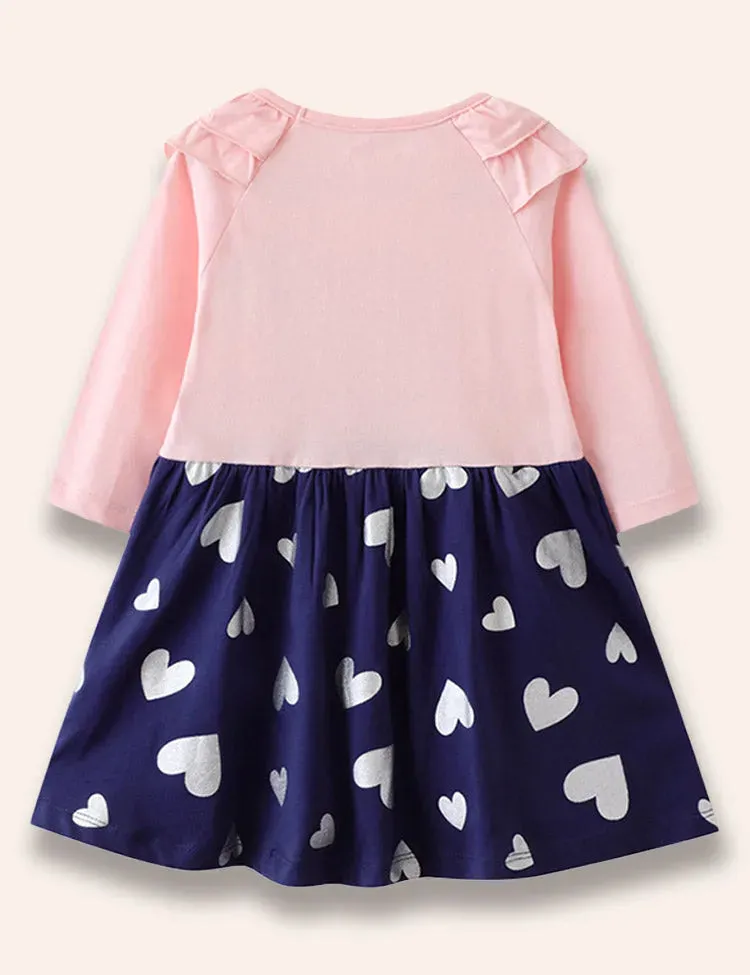 Sequined Bunny Heart Dotted Dress - Image 3