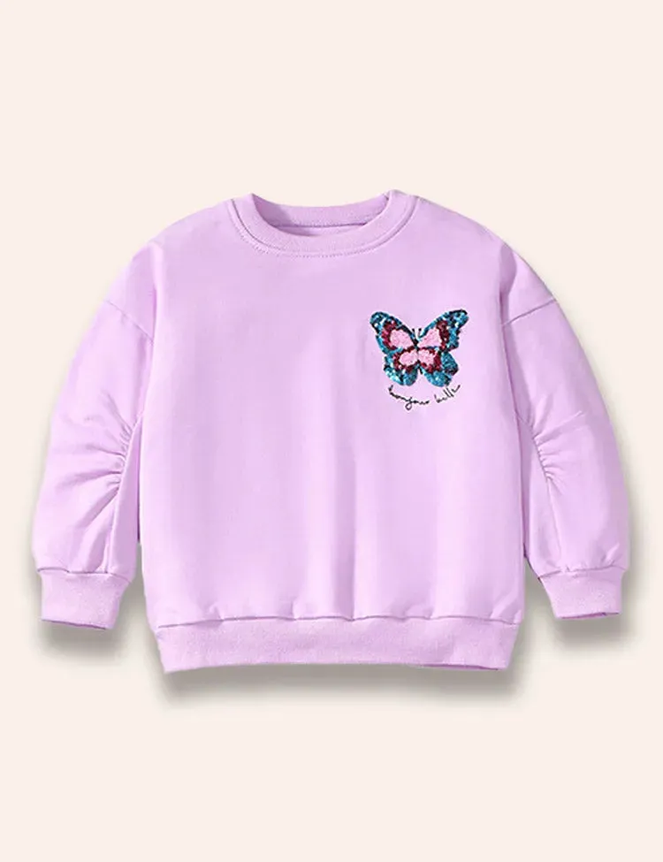 Sequined Butterfly Sweatshirt Set - Image 2