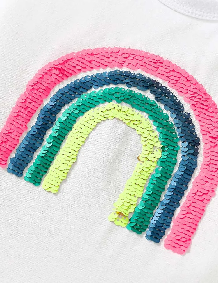 Sequined Rainbow T-Shirt Set - Image 2