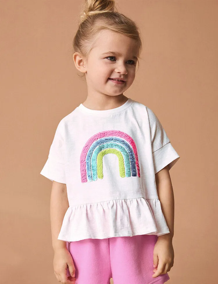 Sequined Rainbow T-Shirt Set - Image 3