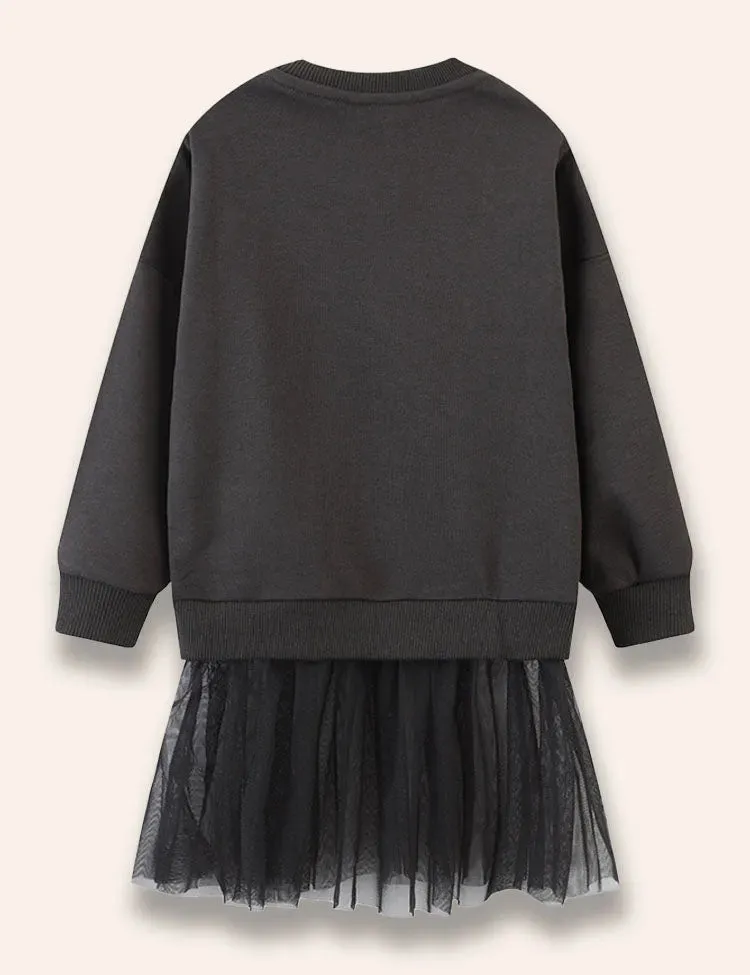 Sequined Space Bunny Tulle Skirt Sweatshirt Set - Image 2