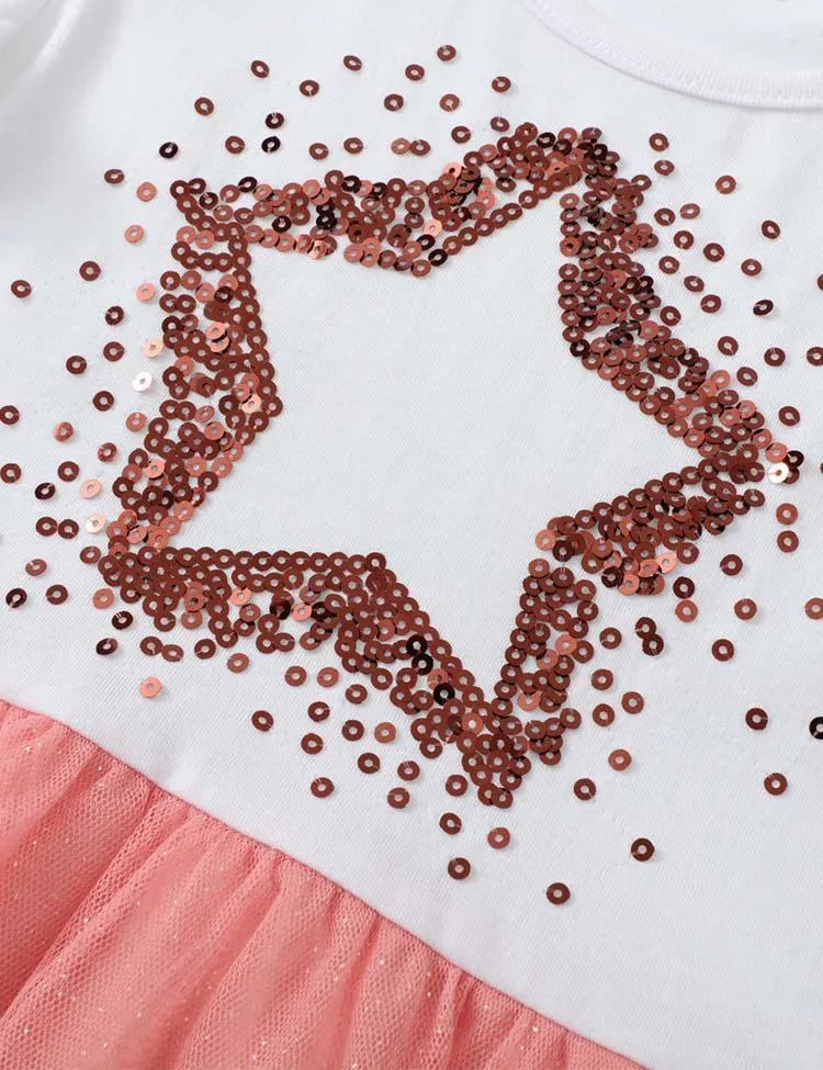 Sequined Star Mesh Dress - Image 4