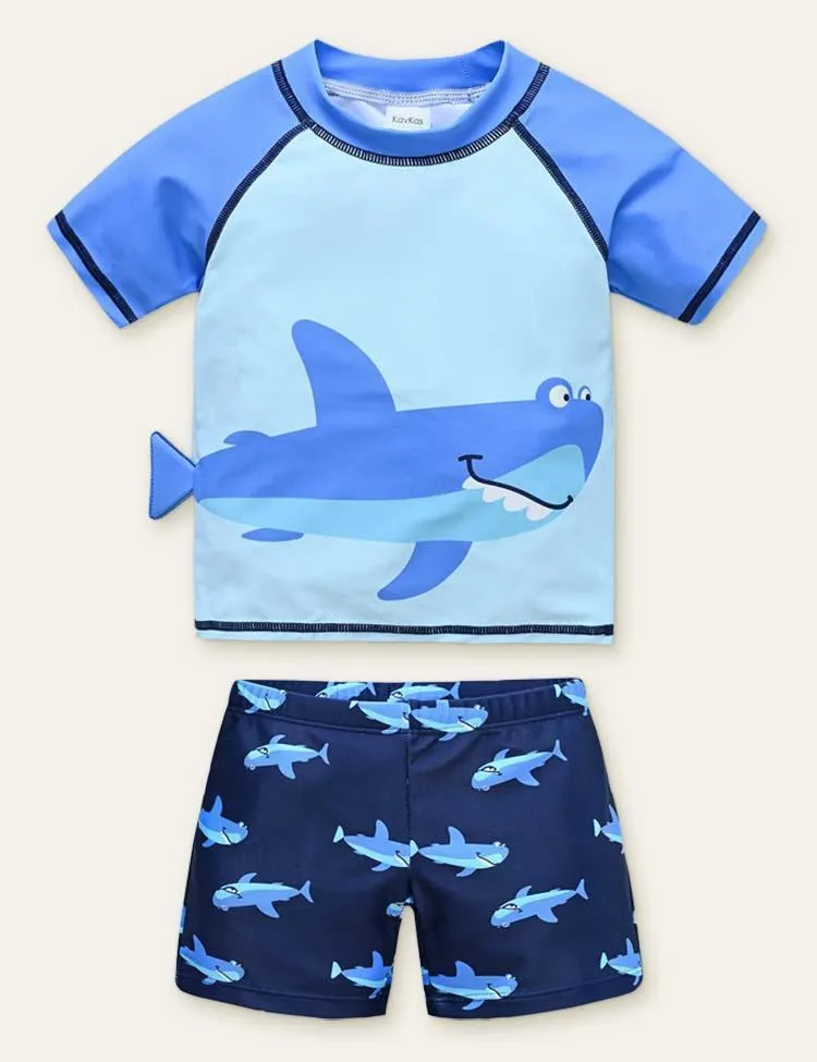 Shark Dinosaur Printed Swimsuit - Image 5